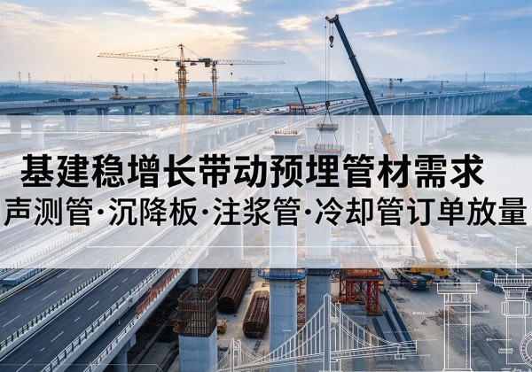 晋中基建稳增长带动预埋监测管材需求，声测管、沉降板、注浆管订单持续放量